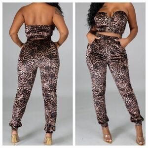 Animal Print Crop Set New Large